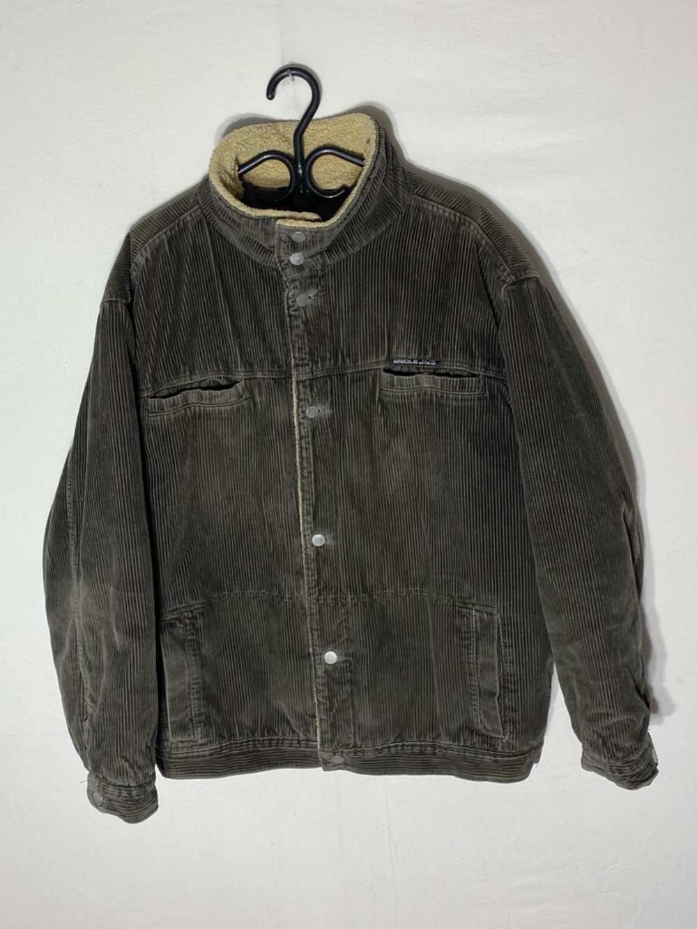 Vintage 90s Bridle Jeans Green Corduroy Jacket W Quilted Lining XL Streetwear